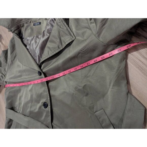 18W Olive Green Trench Coat w/ Detachable Hood! - Picture 13 of 14
